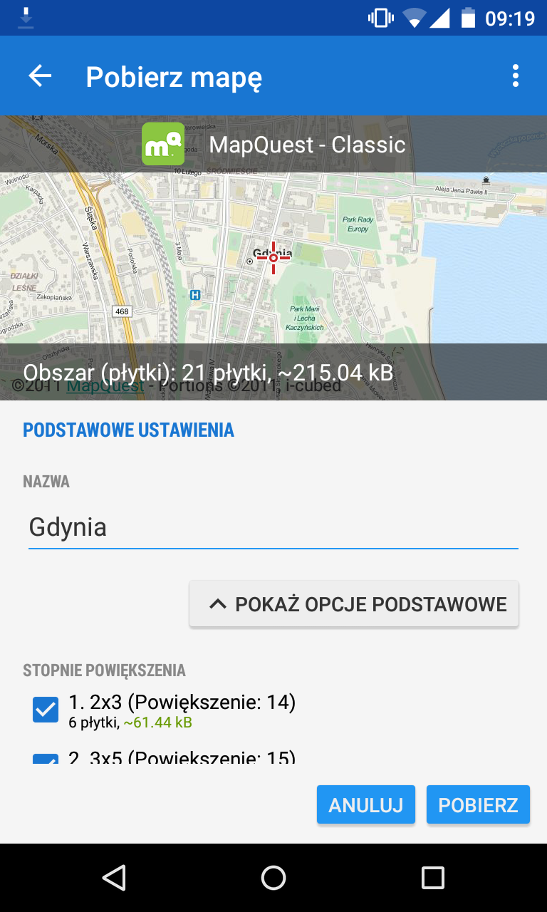 Pobieram mapę w locusie